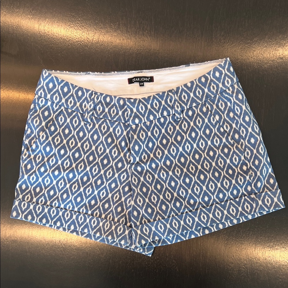 Dear John Finnegan Blue and White Patterned Women Shorts